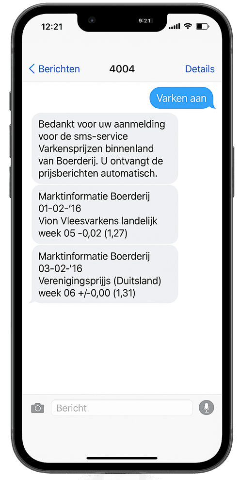 Sms Service voorbeeld