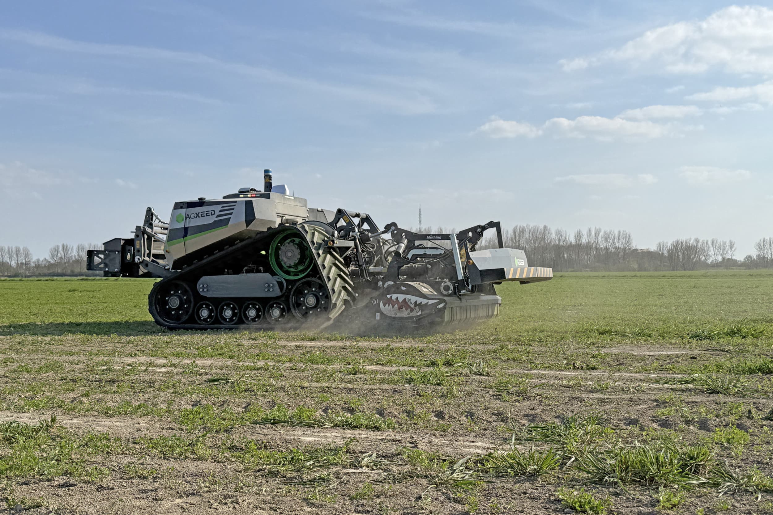 De AgXeed AgBot. Koninklijke Maatschap de Wilhelminapolder test dit jaar de robot. Foto: KMWP
