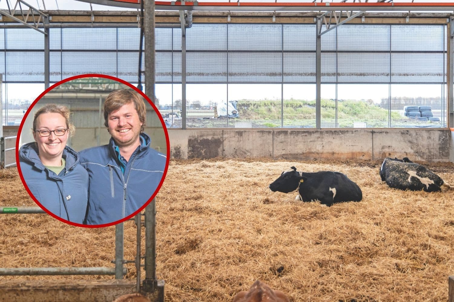 Marijn en Lotte van Aart werken op hun melkveebedrijf in Rutten met een zelfontwikkeld stalsysteem om mest en urine te scheiden en emissies te verlagen. Foto’s: Koos Groenewold