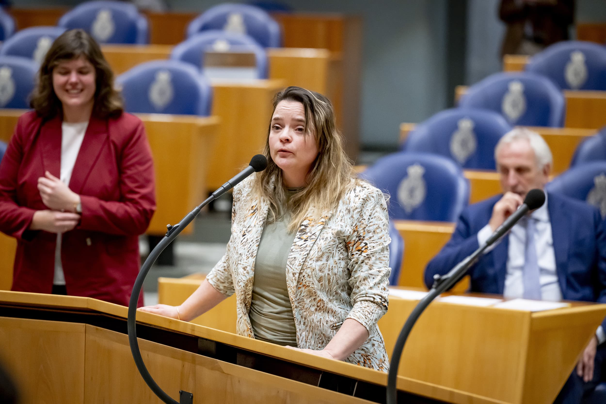Kamerlid Eline Vedder (CDA) tijdens een stikstofdebat, begin dit jaar. Foto: ANP