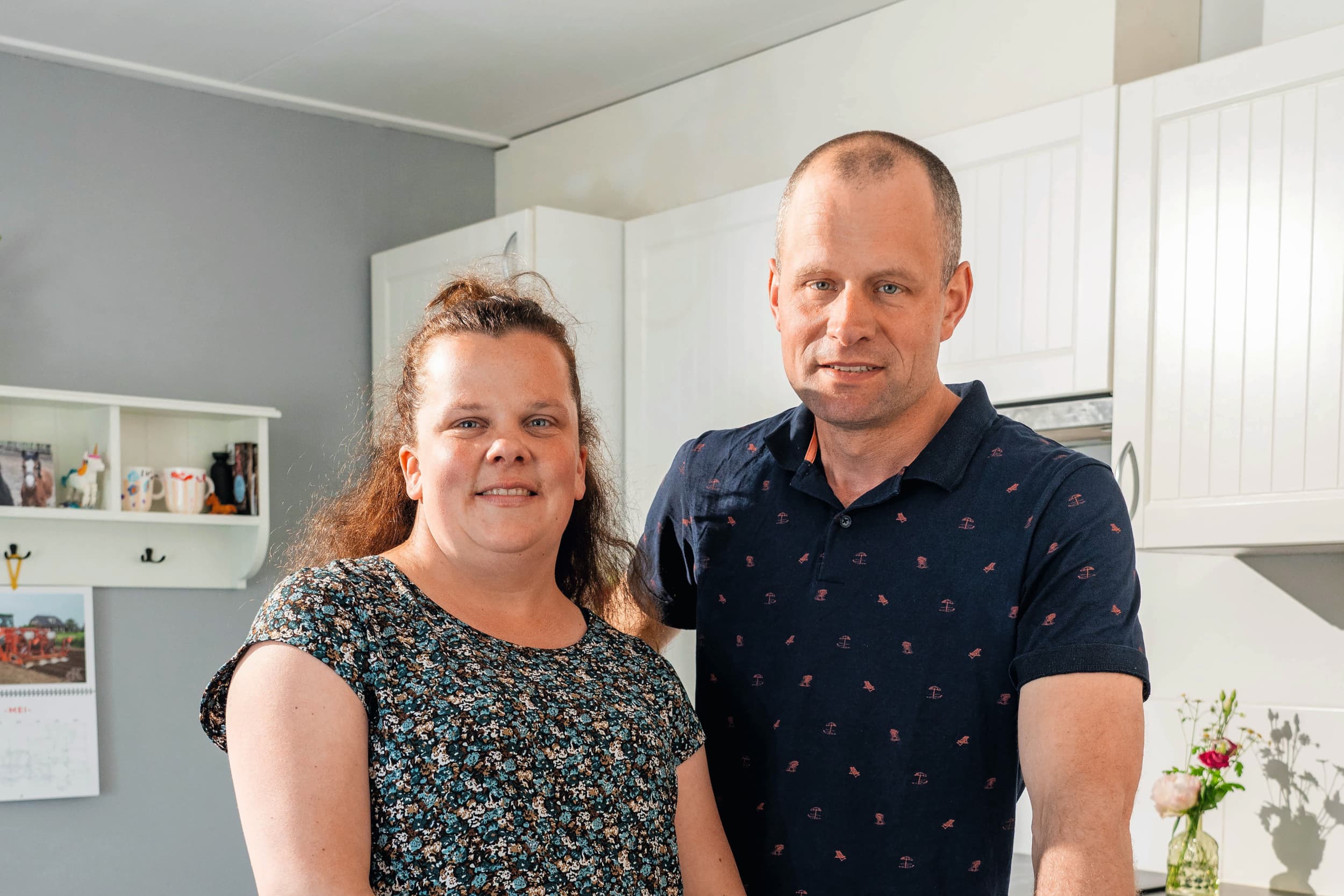 Arjen en Tanja Lensink wonen in buurtschap Lintelo bij Aalten in Gelderland. Ze leerden elkaar kennen via Facebook. “Het was liefde op het eerste gezicht.” Foto’s: Jan Willem Schouten
