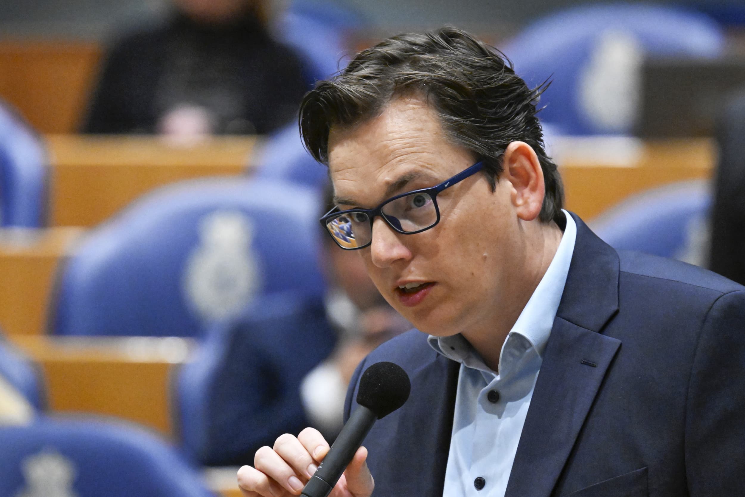Pieter Grinwis CU Kamerlid tijdens vragenuurtje in de Tweede Kamer. Foto: ANP