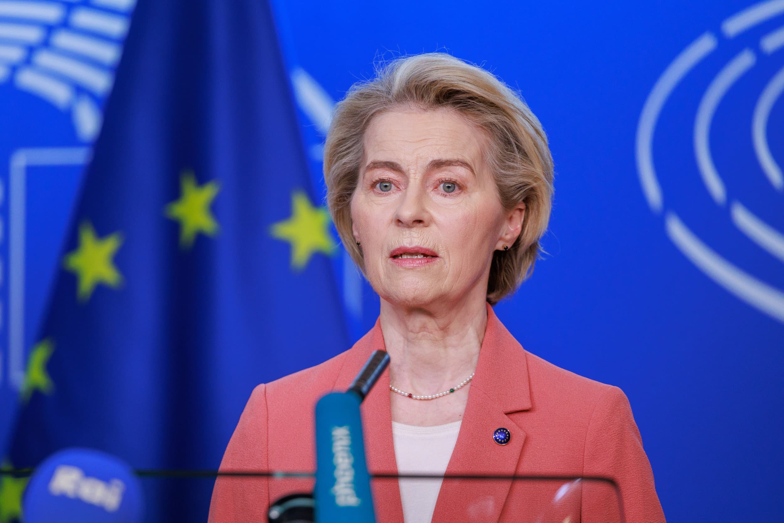 Europese Commissie-voorzitter Ursula von der Leyen maakte de reactie op de Amerikaanse heffingen bekend. Foto: European Union, 2025