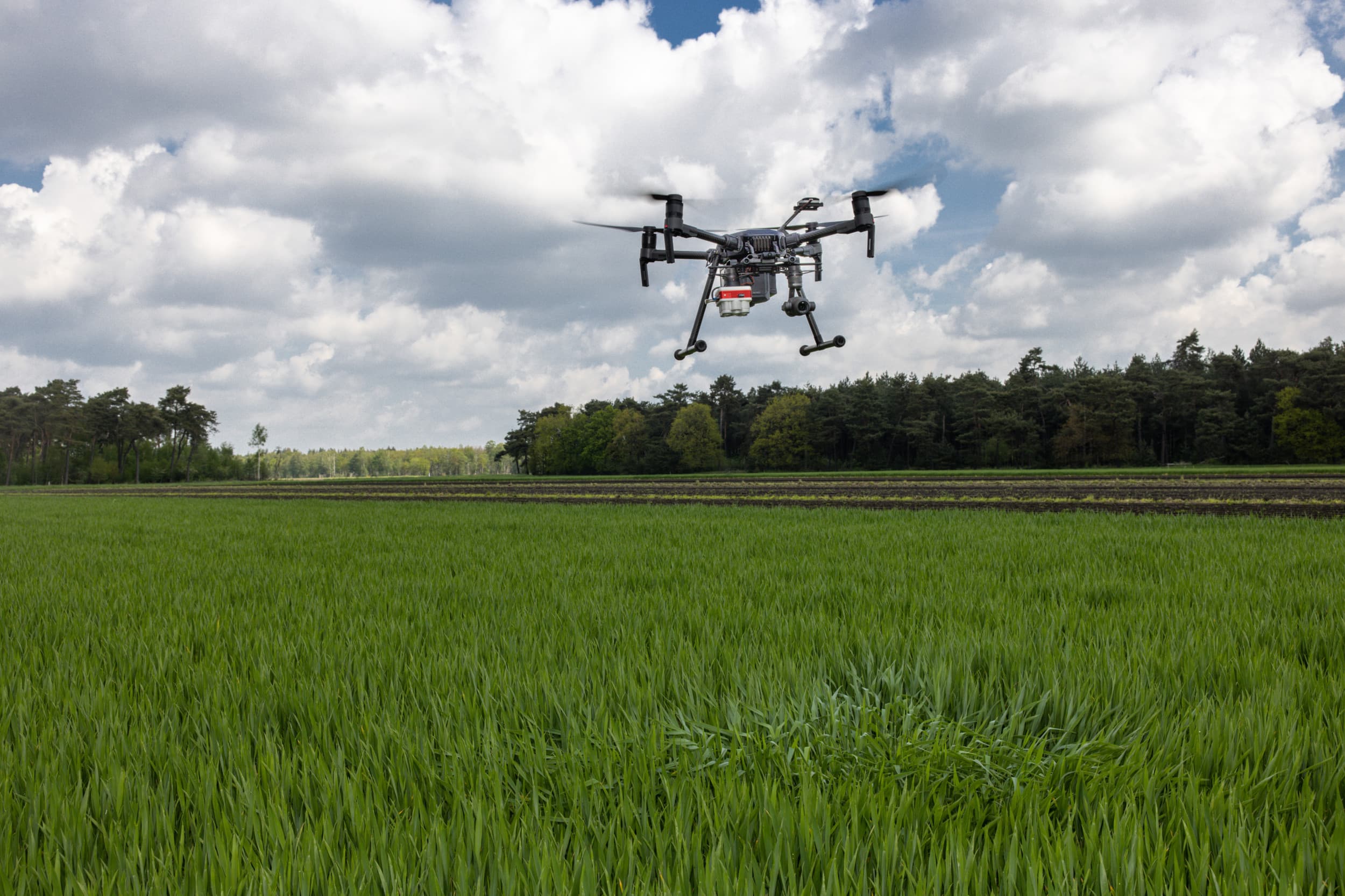 Gewasinspectie met een drone. Foto: Peter Roek