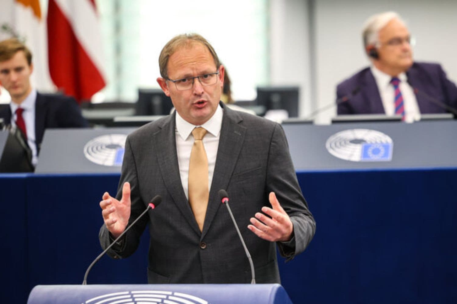 Bert-Jan Ruissen, gisteravond maandag 16 september, tijdens het debat over landbouw in het Europees Parlement. – Foto: Europees Parlement