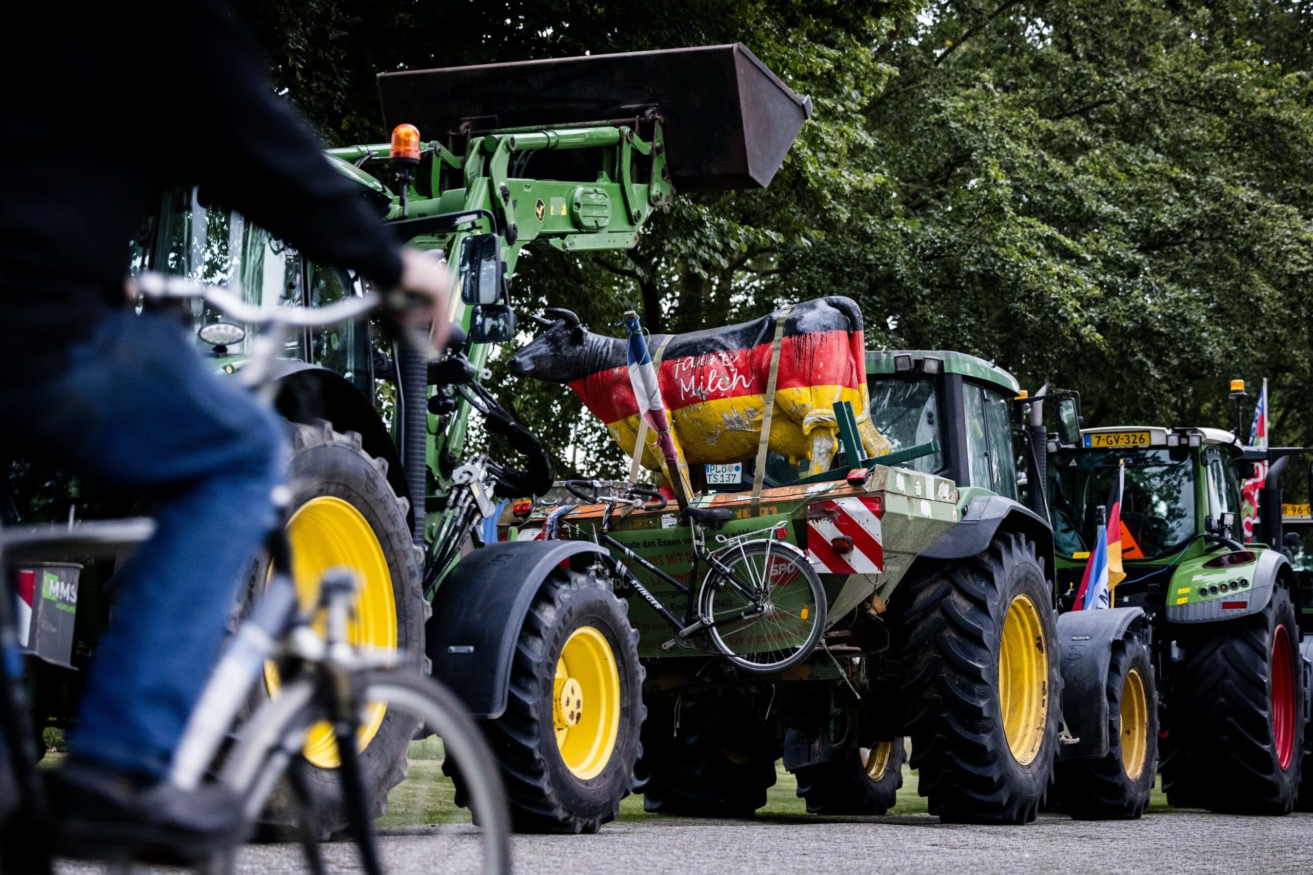 Boeren uit Duitsland verzamelen voor de nacht in het Brabantse Someren. - Foto: ANP / Rob Engelaar