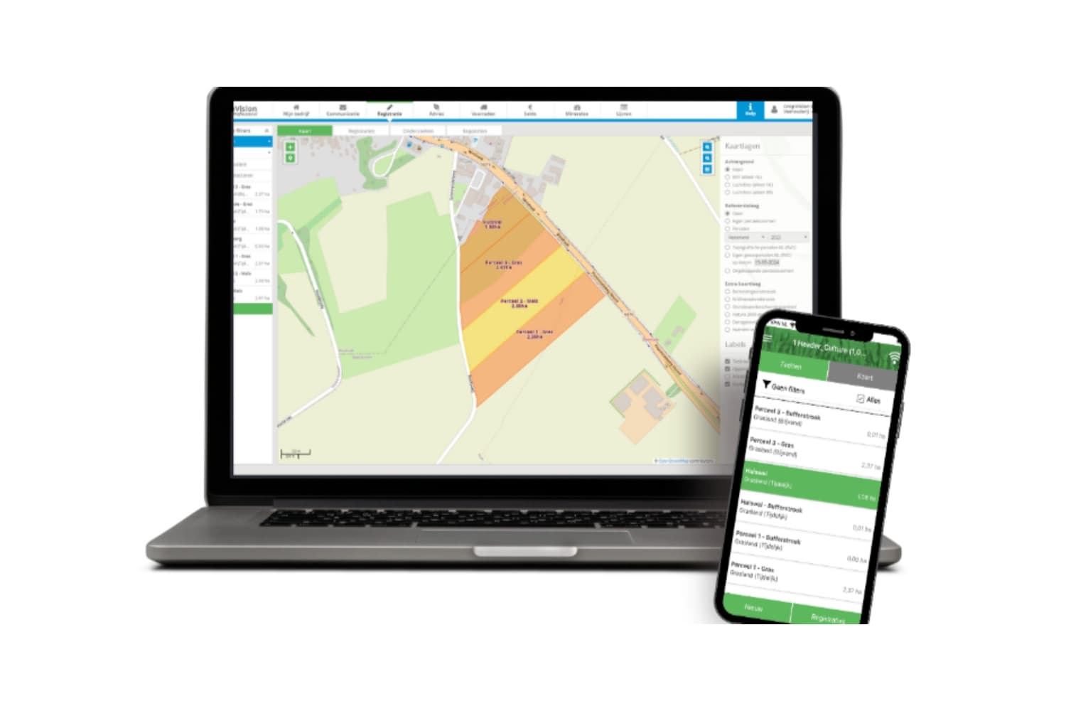 CropVision registreert naast activiteiten op grasland ook activiteiten voor voedergewassen als voederbieten en mais. Het programma maakt tevens een koppeling met RVO (Rijksdienst voor Ondernemend Nederland).- Foto: AgroVision