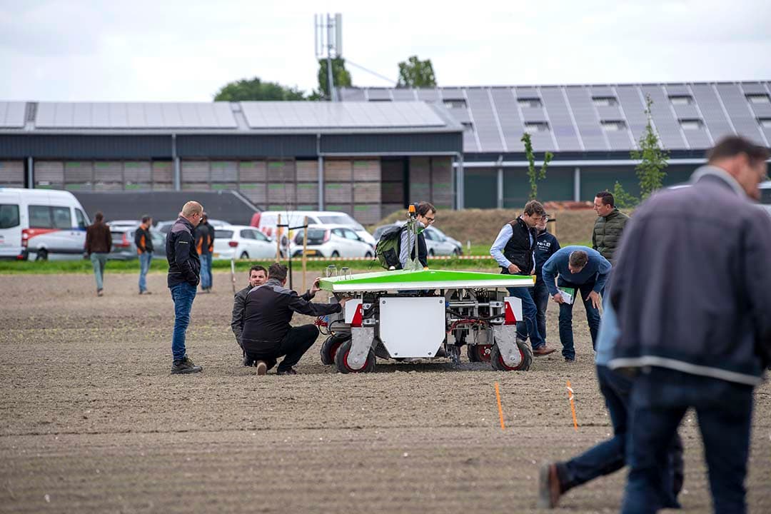 De Ekobot WEAI, hier nog met Thorvald- onderstel, tijdens de Future Farming & Food Experience vorig jaar in Lelystad. - Foto: Mark Pasveer