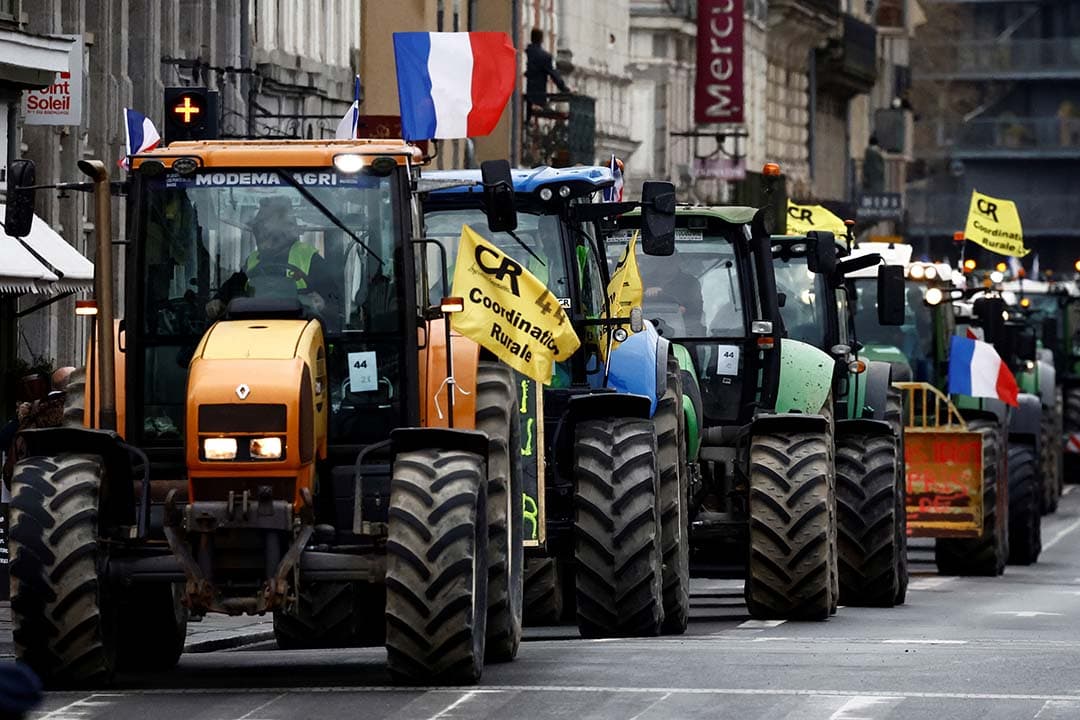 Frans boerenprotest in Rennes, Bretagne. - Foto: Reuters