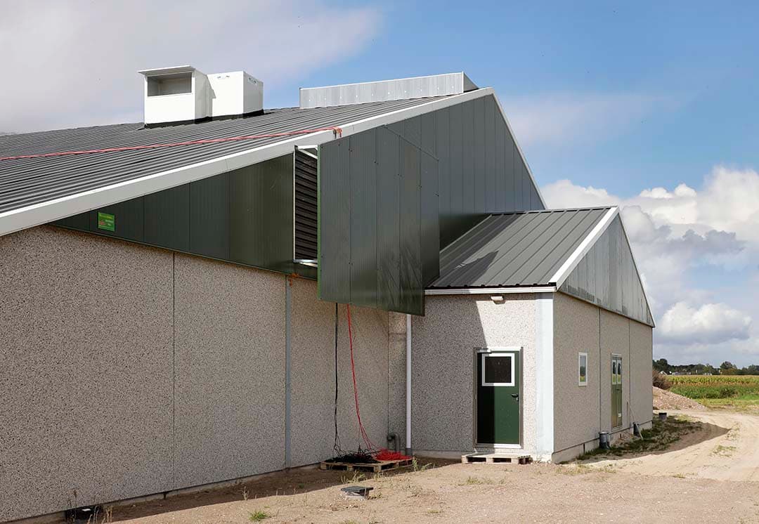 Gebruik van luchtwasser in varkenshouderij die onder meer ammoniak kan opvangen. - Foto: Ruud Ploeg