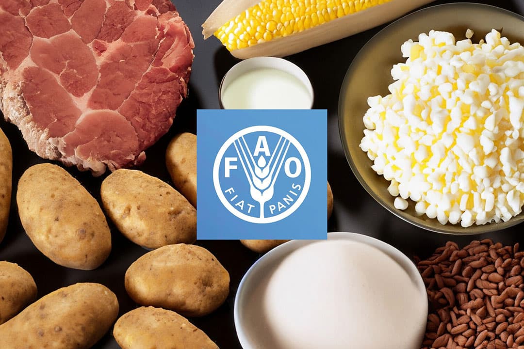 De FAO Food Price Index, samengesteld door de Voedsel- en Landbouworganisatie van de Verenigde Naties (FAO), is een belangrijk instrument om de maandelijkse veranderingen in de internationale prijzen van een mandje basisvoedingsmiddelen te volgen. - Afbeelding: Adobe middels AI en FAO, beeldbewerking