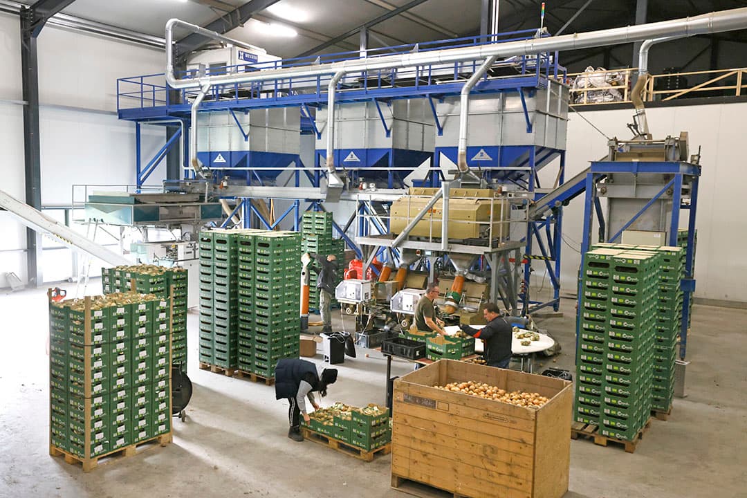 Biologisch akkerbouw- en verwerkingsbedrijf We Grow Organic investeerde in een nieuwe bewaar- en verwerkingsschuur. In de geconditioneerde verwerkingsruimte wordt een bestelling op maat gemaakt. - Foto's: Ton Kastermans Fotografie