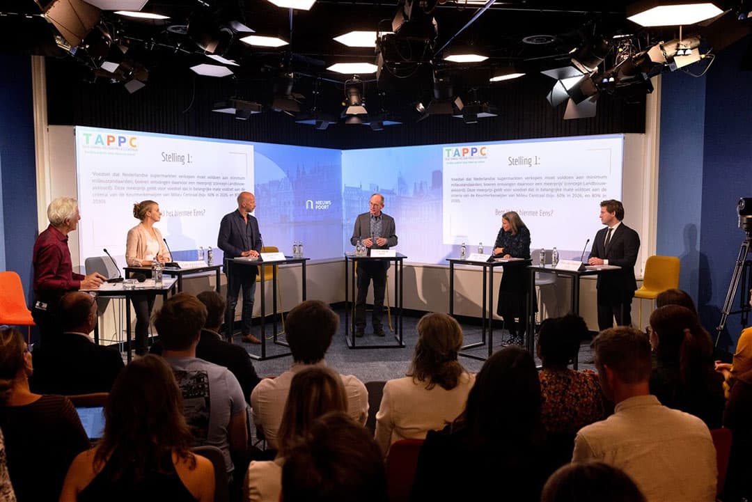 Het eerste verkiezingsdebat voor de Tweede-Kamerverkiezingen in november 2023 was in Nieuwspoort, Den Haag. - Foto's ANP