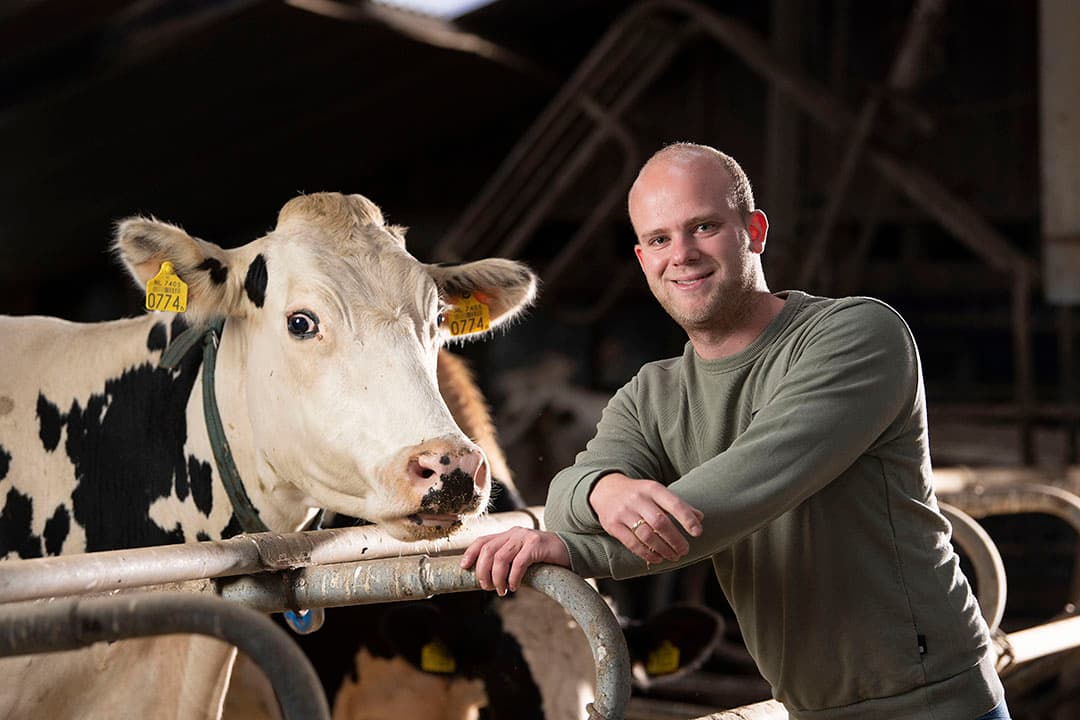 Bedrijfsopvolger Leon Vonck (26) uit Den Horn (Gr.). - Foto's: Mark Pasveer