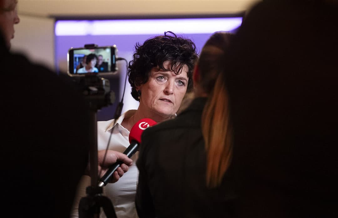 Sieta van Keimpema na afloop van de ledenvergadering van Farmers Defence Force (FDF) over een mogelijke politieke toekomst op 14 augustus. - Foto: ANP