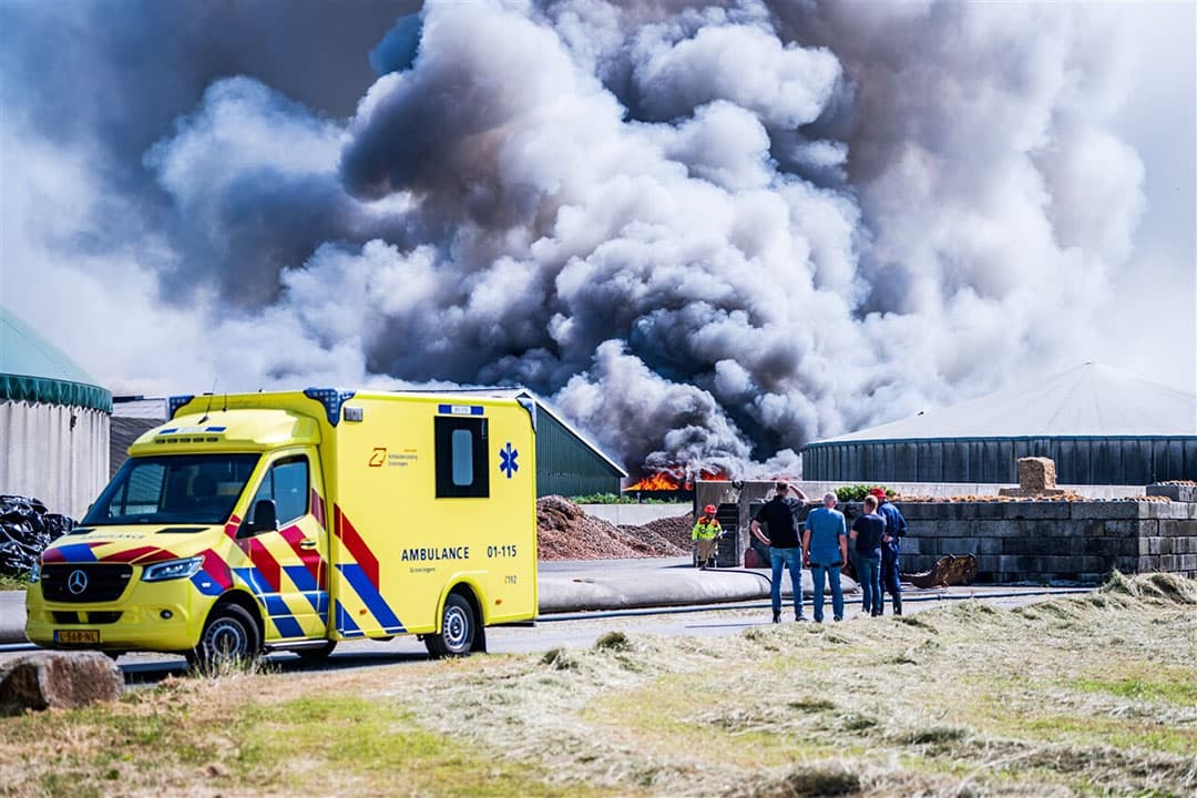 Brand bij het bedrijf Hamletz van Annechien ten Have in Beerta (Gr.). - Foto: ANP