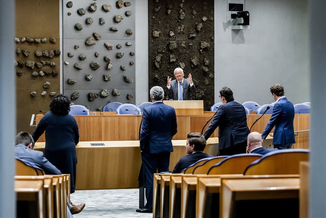 Piet Adema, minister van Landbouw, Natuur en Voedselkwaliteit, in debat over het landbouwakkoord tijdens het wekelijkse vragenuur in de Tweede Kamer. - Foto: ANP