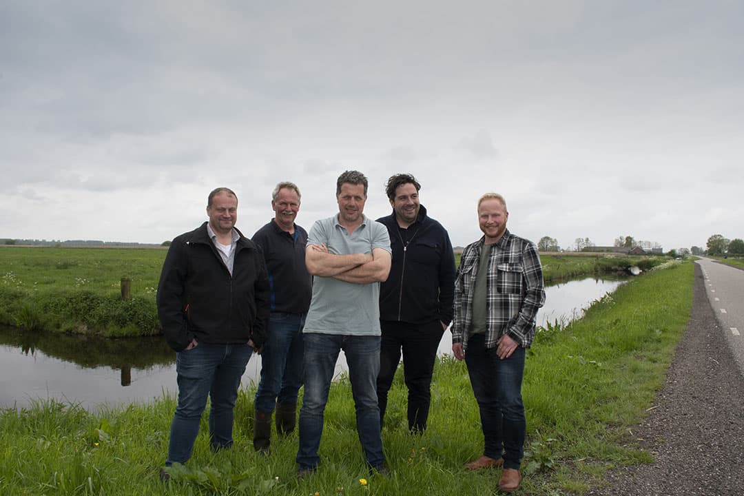 Van links naar rechts Bart Spronk, Jan Willem Schoonhoven, Nico van de Brake, Joost Pleiter en Rick Visch. - Foto: Joke Kranenberg