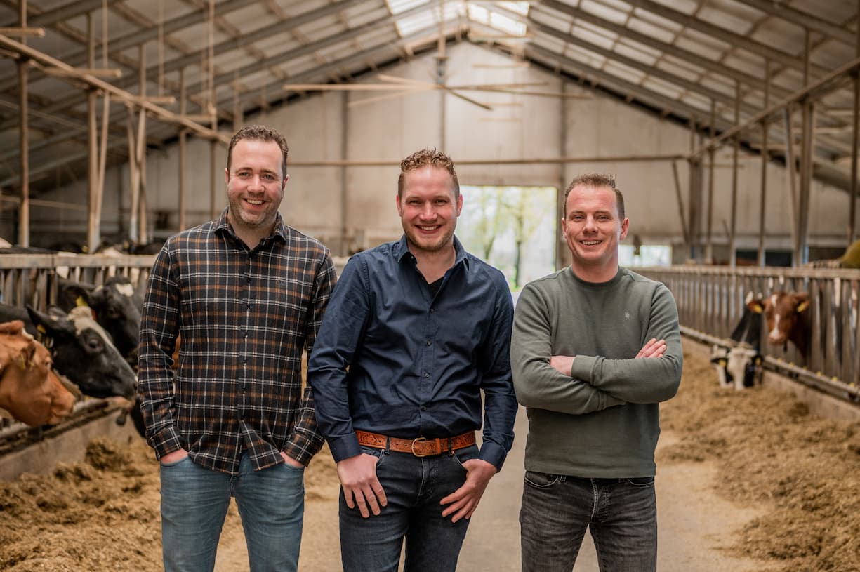 V.l.n.r. Gerrit, Jacco en Hennie de Groot