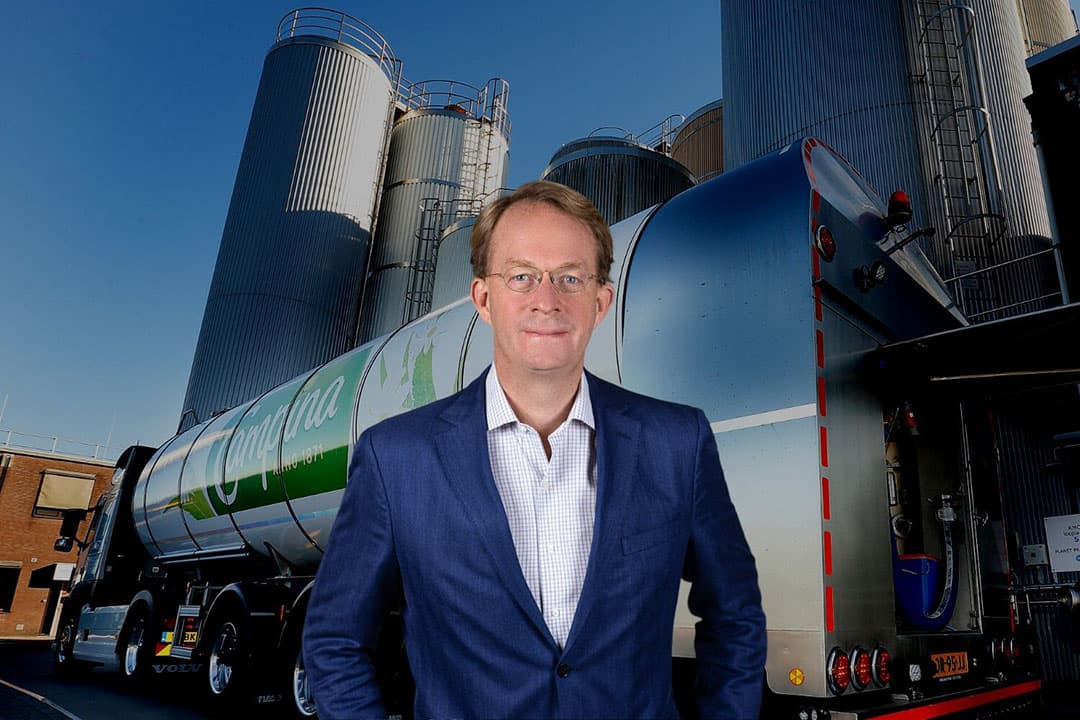 De nieuwe CEO van FrieslandCampina, Jan Derck van Karnebeek. - Foto's: FrieslandCampina en Hans Prinsen, beeldbewerking