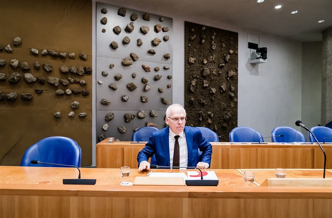Landbouwminister Piet Adema tijdens een tweeminutendebat met de Landbouw- en Visserijraad in de Tweede Kamer op 26 januari. - Foto: ANP