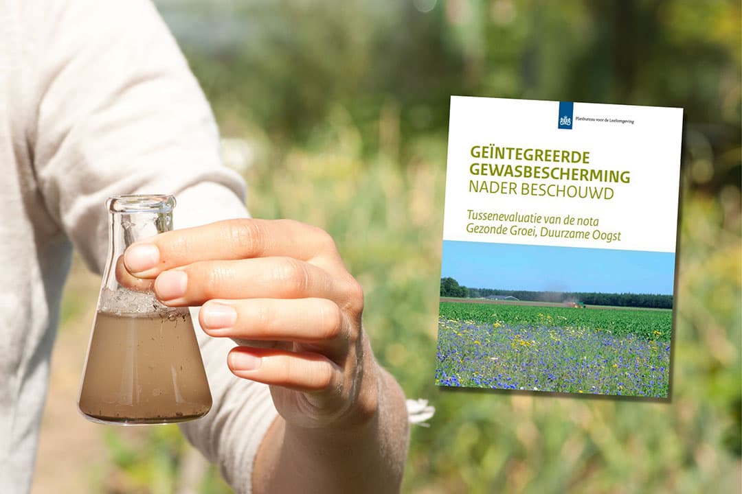 In 2019 publiceerde PBL het rapport ‘Geïntegreerde gewasbescherming nader beschouwd’. Het rapport gaat over waterkwaliteit. - Foto: Canva en PBL, bewerking Misset