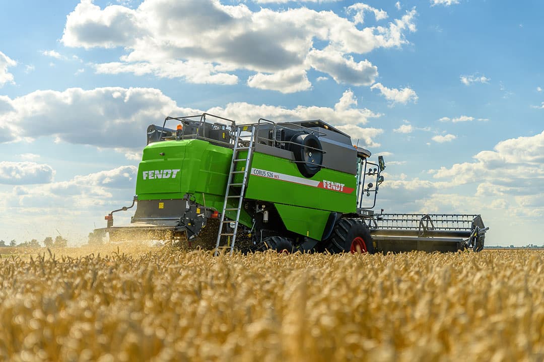 Volgens Fendt is de Corus-maaidorser een instapmodel voor Europese akkerbouwers die hun eigen graan willen dorsen. - Foto: Fendt.