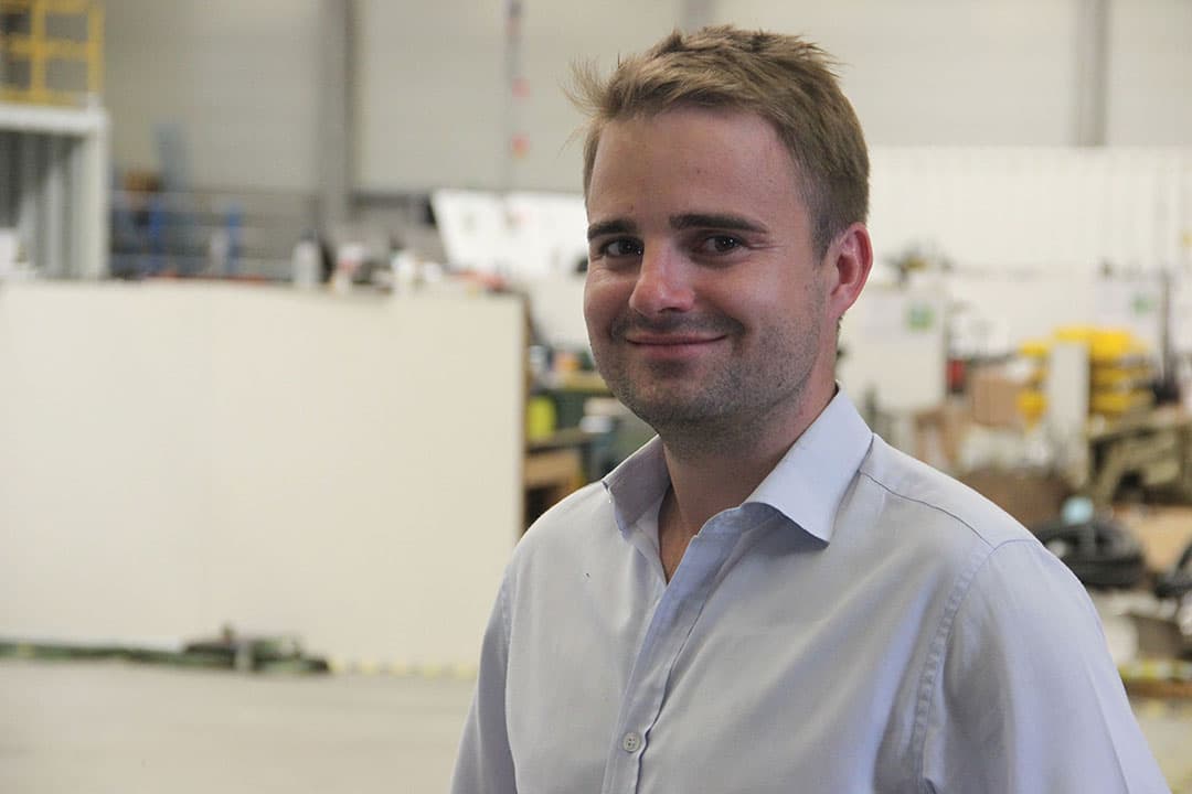 Klaas Vanhee (33) is commercieel directeur van Biolectric, producent van vergisters in Temse (België). - Foto: Kees van Dooren