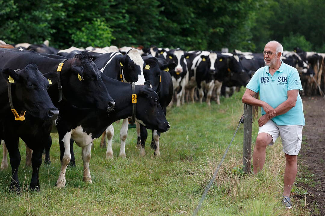 Bertus Hesselink is melkveehouder in Geesteren (Gld.) Hij had nog graag een tijd fulltime meegewerkt op het bedrijf maar sinds hij twee jaar geleden corona opliep, lukt dat niet meer. - Foto's: Hans Prinsen