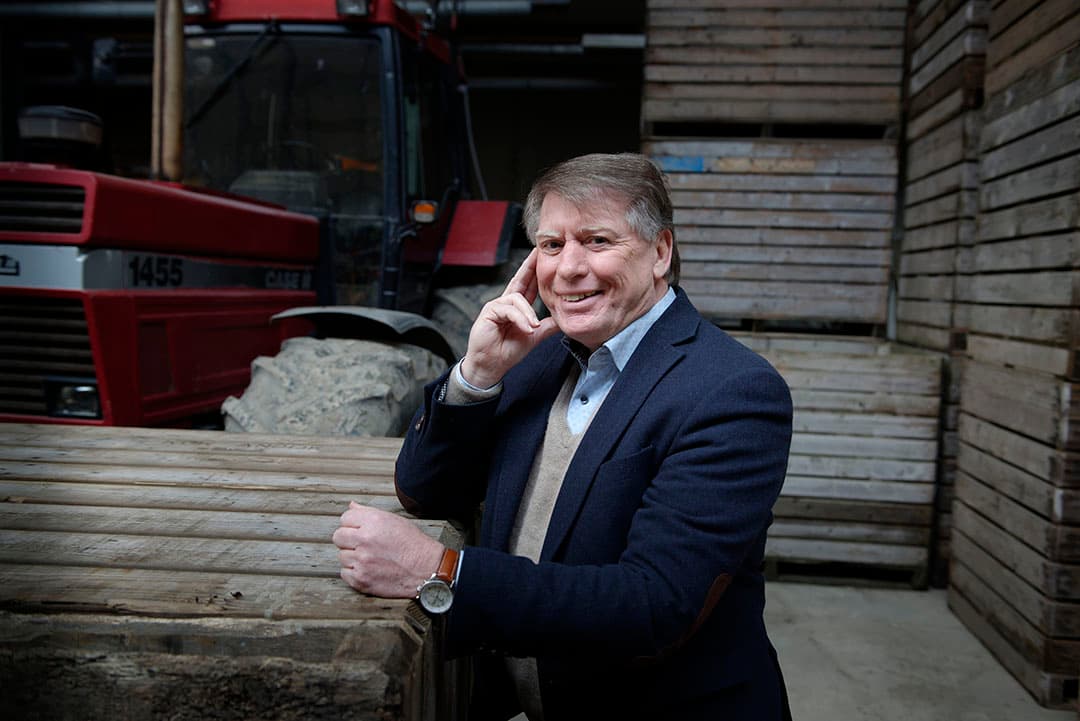 LTO-voorzitter Van der Tak. De top van LTO nam dinsdagavond een uur de tijd om digitaal de leden bij te praten en vragen te beantwoorden, over de stikstofgesprekken en andere onderwerpen die bij boeren spelen. Foto: Lex Salverda