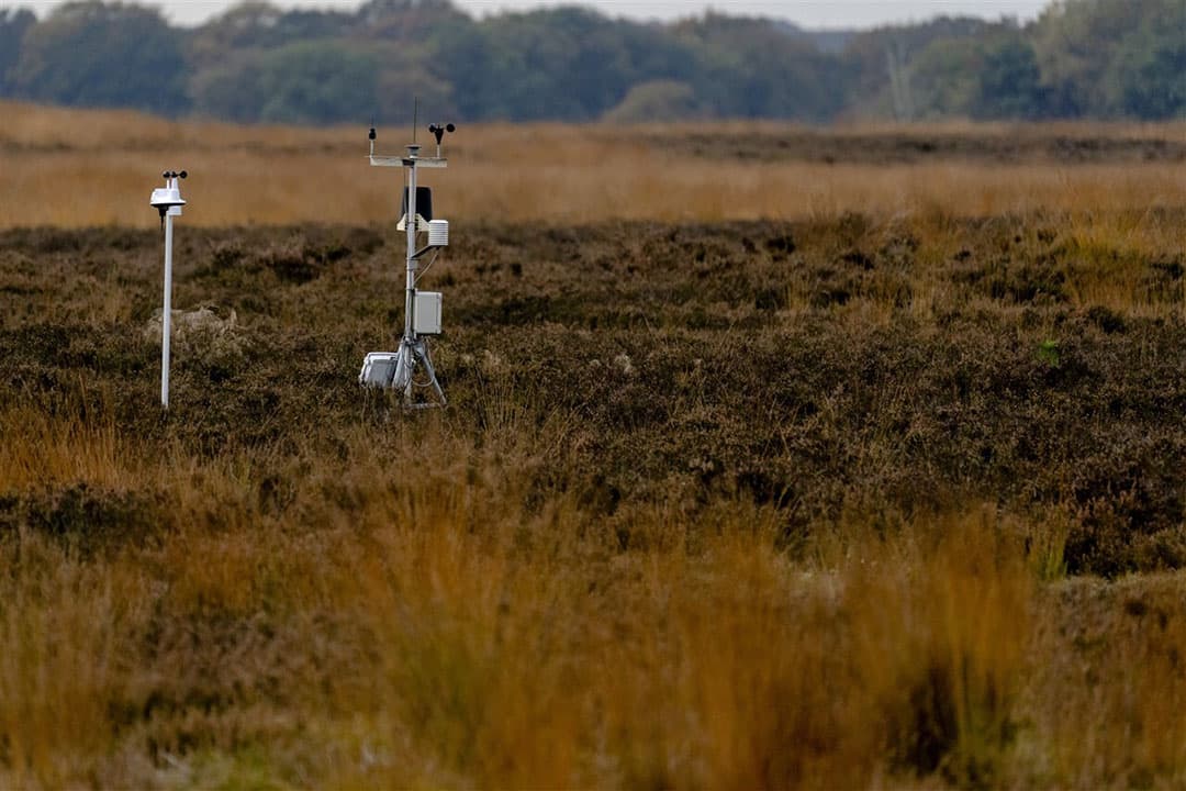 Meetstation op de Veluwe voor meten hoeveel ammoniak en stikstofoxiden op de bodem terechtkomt. Met een satelliet zou dit meten veel nauwkeuriger kunnen, zegt LTO. - Foto: ANP