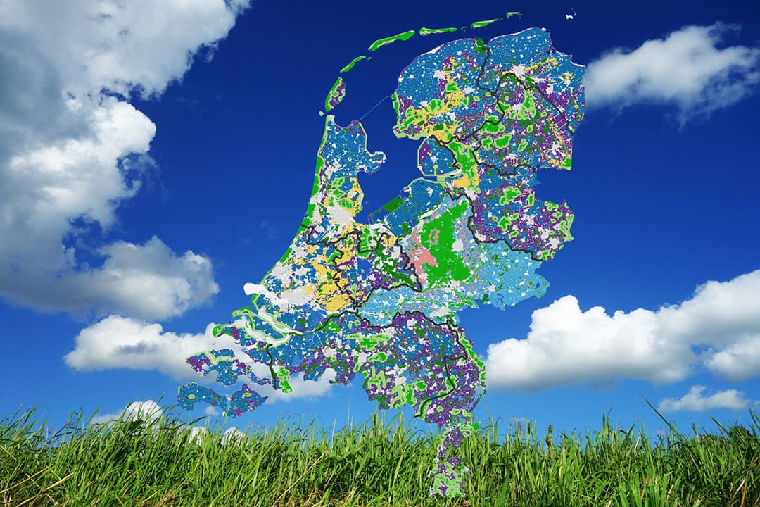 Kaart met richtinggevende emissiereductiedoelstellingen per gebied. - Foto: Canva en ministerie van LNV