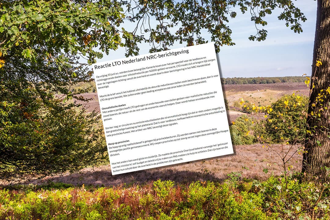LTO Nederland noemt in een verklaring de reductievoorstellen absurd. - Afbeelding Canva en LTO, bewerking Misset