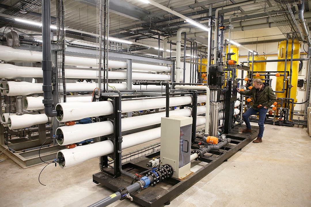 De RO-installatie voor de productie van mineralenconcentraat. - Foto: Hans Prinsen
