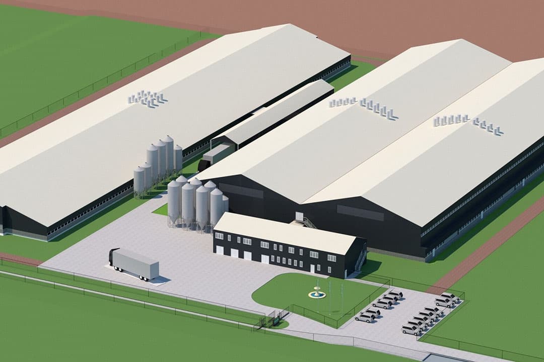 Een tekening van het bouwproject. - Foto: Genugten Agri