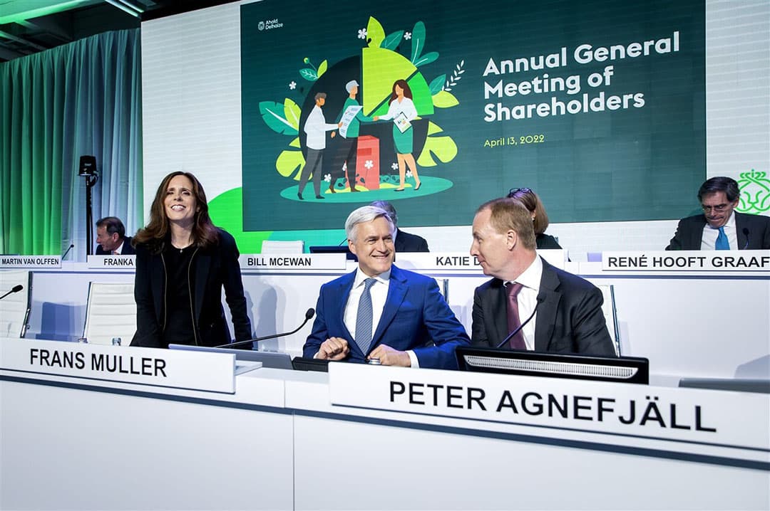 Topman van Ahold Frans Muller tijdens de aandeelhoudersvergadering. - Foto: ANP