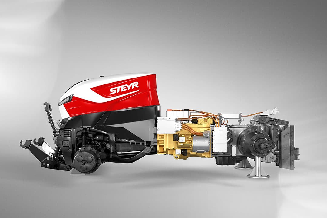 Het Hybrid Drive Train-concept maakt het mogelijk om de voor- en achteras variabel en onafhankelijk van elkaar aan te sturen. - Foto's: Steyr