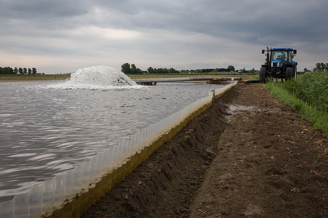 Onderwater zetten van een perceel. In de tool is bijvoorbeeld snel te zien voor welke bodemziekten inundatie effectief is. Voor het aardappelcysteaaltje en chitwoodi wel en voor het wit bietencysteaaltje juist weer niet. - Foto: Peter Roek