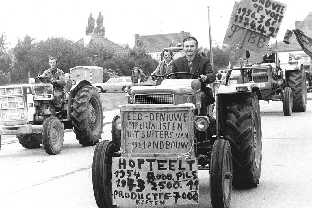 Boerenprotest in Brussel, 30 juli 1974. - Foto: ANP/Belga