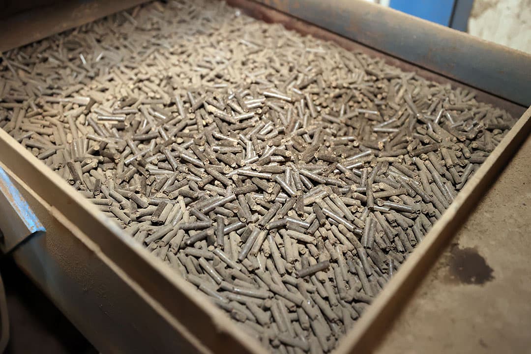 Mestkorrels bij verwerker Kovemi in Asten. Het MIF stuurt mogelijk aan op betere verwaarding van mest. - Foto: Bert Jansen