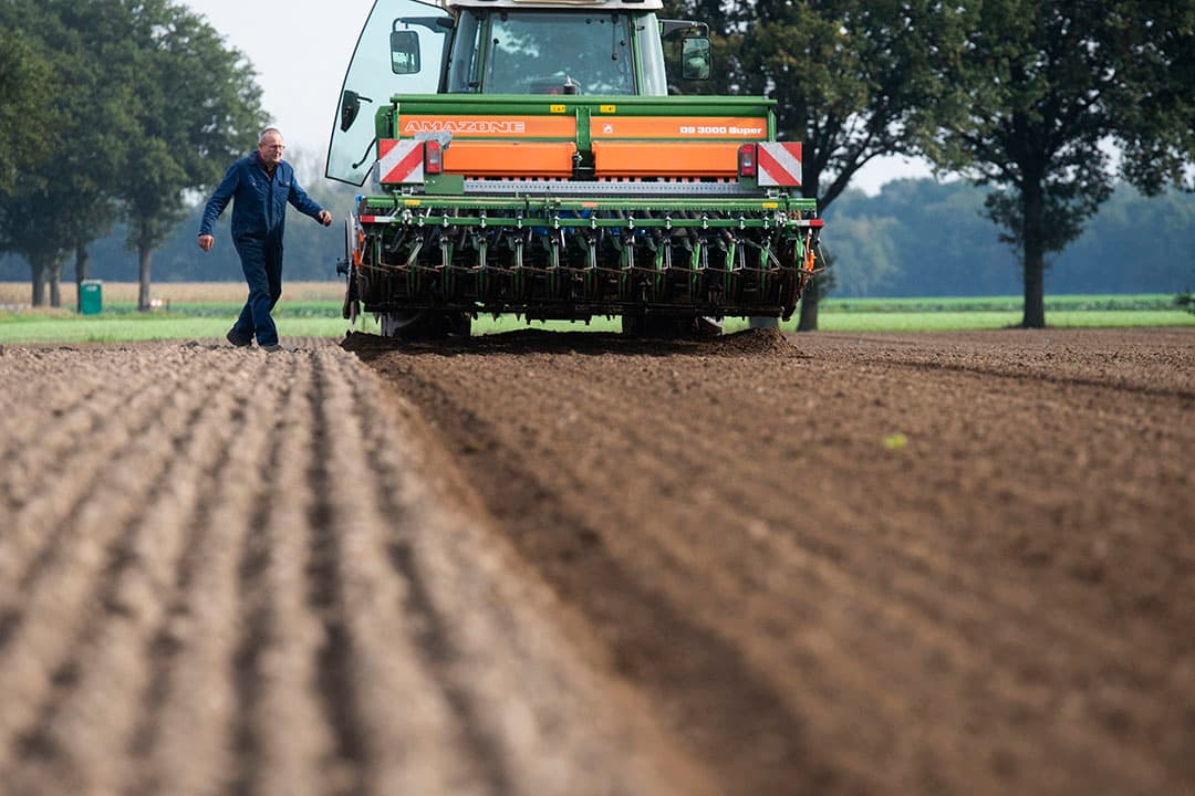 Tijd voor de wintertarwe. In ieder geval bij de Hubertushoeve in het Limburgse Hunsel. - Foto: Twan Wiermans