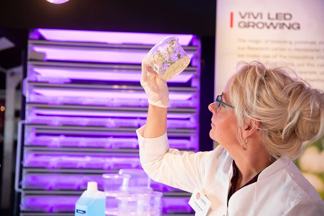 Pootaardappelbedrijf HZPC laat op een rassenshow aan hun klanten zien hoe ze in het laboratorium te werk gaan met DNA-onderzoek. - Foto: Mark Pasveer