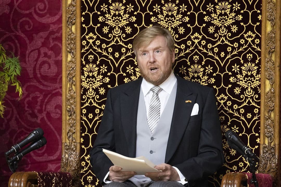 Koning Willem-Alexander tijdens de troonrede op Prinsjesdag, 21 september 2021. - Foto: ANP