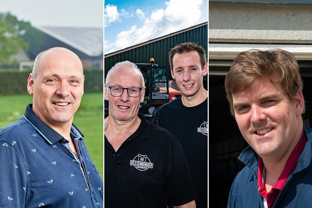 Links Johnny Bull. In het midden Coen en Jos Bessembinder. Rechts Frank de Rond. - Foto's: Ronald Hissink, Twan Wiermans en Van Assendelft