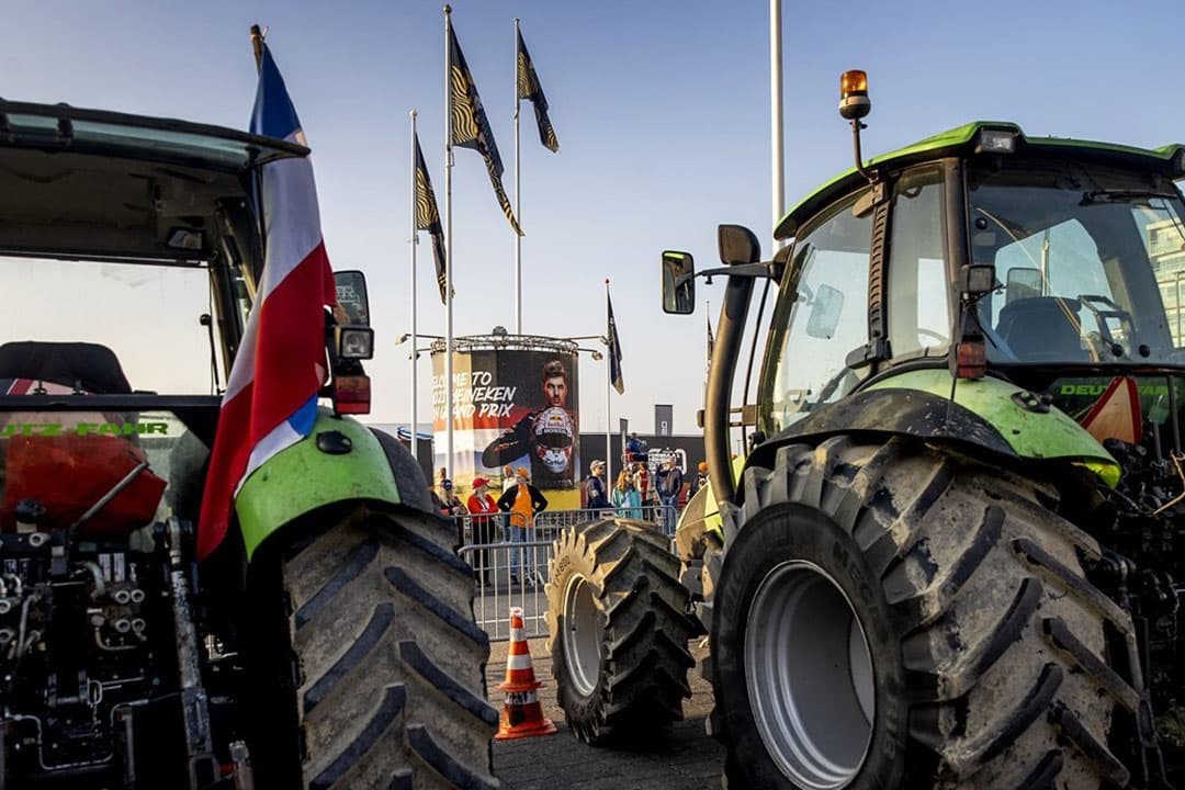 Bij het Formule 1-circuit van Zandvoort was vanochtend een boerenprotest gaande. - Foto: ANP