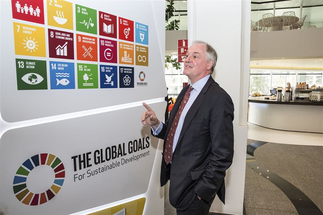 Paul Polman, ex-CEO van Unilever, in 2015. Hij was betrokken bij het samenstellen van de 17 sustainable development goals (SDG’s) van de Verenigde Naties. - Foto: ANP