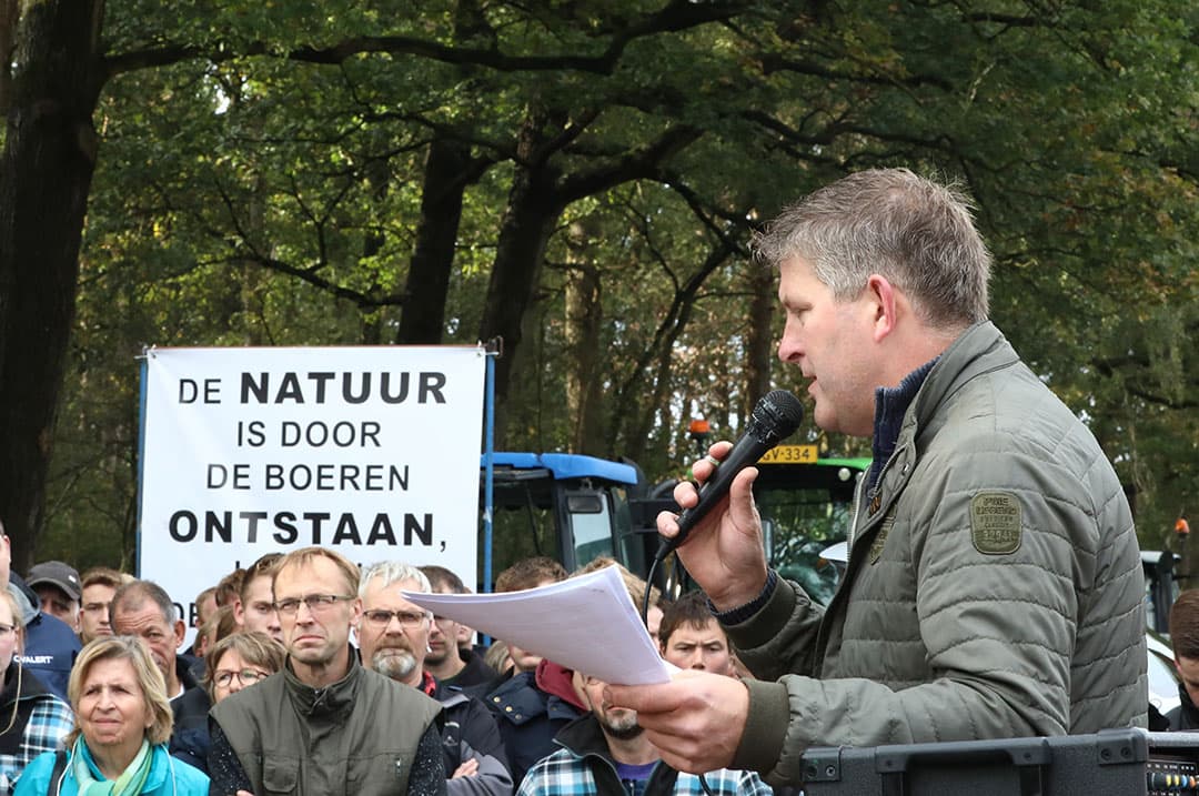 Boeren uit Woold en omgeving protesteerden in 2019 bij het Wooldse veen (Winterswijk). -  Foto: Henk Riswick