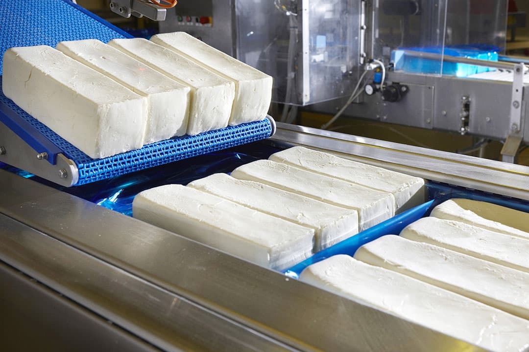 Productie van mozzarella. - Foto: Milcobel