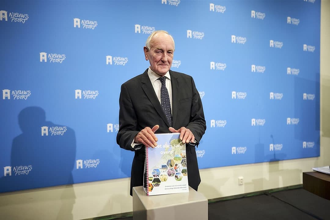 Johan Remkes (voorzitter commissie adviescollege Stikstofproblematiek) voorafgaand aan de de presentatie van het eindrapport van het Adviescollege Stikstofproblematiek, 8 juni 2020. - Foto: ANP