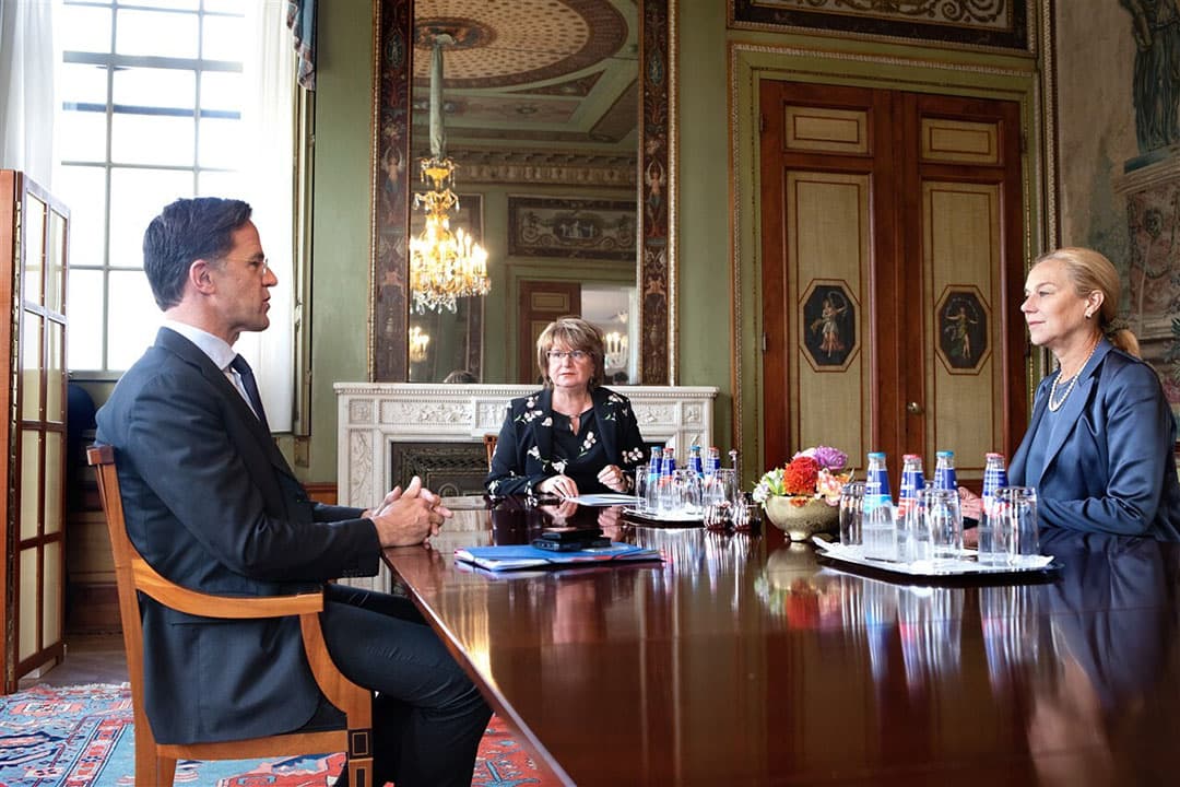 Informateur Mariëtte Hamer spreekt in het kader van de formatie met Mark Rutte en Sigrid Kaag. - Foto: ANP